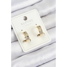 Luord Ticaret Bfs Xuping Zirkon Taşlı Desenli Halka Model Gold Renk Kadın Küpe