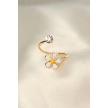 Luord Ticaret Bfs Papatya Tasarımlı Zirkon Taşlı Ayarlanabilir Yüzük