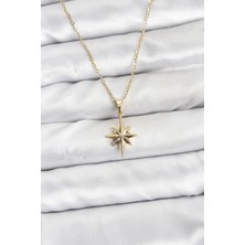 Luord Ticaret Bfs 316L Çelik Zincir Gold Renk Kutup Yıldızı Model Kadın Kolye