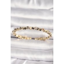 Luord Ticaret Bfs Pirinç Gold Renk Zirkon Taşlı Küp Dorika Model Kadın Bileklik