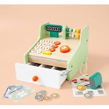 Ahşap Yazar Kasa ve Para Seti - Eğitici Market Oyunu (33 Parça)