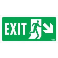 Exit Sağ Aşağı Uyarı Levhası 17,5X25 KOD:957