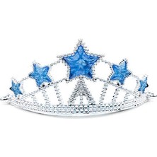 Bfs     Yıldız Şekilli Elsa Prenses Kraliçe Tacı Mavi Renk Çocuk Boy 5X17 cm