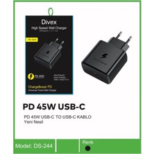 Divex pd 45W Type-C ( Usb-C ) Yeni Nesil Şarj Adaptörü DS-244