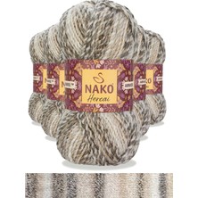 Nako 5 Adet Hercai Ebruli Hırka Kazak Atkı Bere El Örgü İpi Yünü 7309