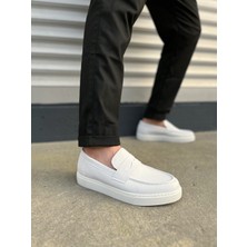 Zapatos JY180 Estilo x Bağcıksız Cilt Erkek Günlük Spor Klasik Ayakkabı Cbt - Beyaz