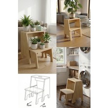 Yüceer Home Liva Çiçeklik | Safir Meşe Mdf Saksı Standı, Dekoratif Bitki Sehpası, Çok Amaçlı Raf
