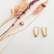 Sembol Gold Altın Küpe 14K 585 Parlak Damla Tasarım 2.0 cm Zarif Küpe