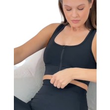 Emfure Pedli Fermuarlı Spor Büstiyer - Sports Bra / Crop Destekli Spor Sütyeni