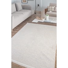 Santiva Home Beyaz Krem Şönil Kilim Salon Oturma Çocuk Odası Yolluk Dokuma Makine Halısı