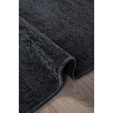 Santiva Home Antrasit Şönil Kilim Mutfak Yıkanabilir Salon Oturma Çocuk Odası Yolluk Dokuma Makine Halısı