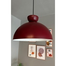 Modern Metal Sarkıt Avize, Vişne Çürüğü, 30 Cm, E27 Sürekli Işık Kaynağı