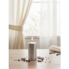 Silindir Mum Gümüş 3.5 × 8 Cm