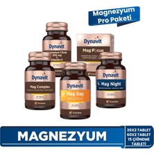 Dynavit Mag Complex & Mag Day & Mag Night & Mag Focus & Magnesium Citrate, Vitamin D - Magnezyum Aile Paketi