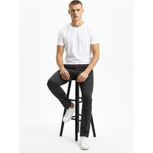 Alpha Studio Bisiklet Yaka Beyaz Erkek T-Shirt AU-1370C T-Shırt Woven