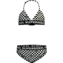 Super Rebel Siyah Kız Çocuk Bikini Takım R501-5002-ISLA Basic Cool Triangle