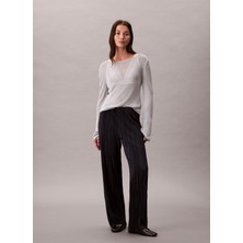 Calvin Klein Yüksek Bel Geniş Fit Mavi Kadın Pantolon LV044A200GCJM