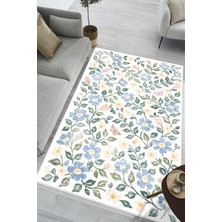 Pelura Halı Floral Eskitme Desen Dijital Baskılı Yıkanabilir Kaymaz Şönil Halı Salon Oturma Odası Halısı Mutfak Halısı Yolluk