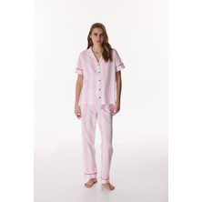 Penti Pembe Happy Mood Pamuklu Gömlek Pantolon Pijama Takımı