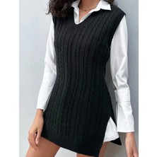 Yuga Knitting Saç Örgü Triko Uzun Kadın Süveteri