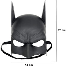 Bfs  Siyah Renk Çocuk Boy Arkadan Lastikli Batman Maskesi   20X14 cm