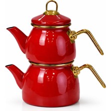 PR Home Red Mini Model Emaye Çaydanlık