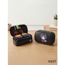 Nest Life Kuromi Baskılı Siyah Kalemlik, Kalem Kutusu Okul ve Kırtasiye