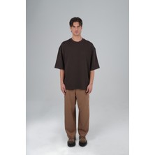 Saw Urbanity Saw Club Super Oversized Basic Tişört Erkek Kahverengi
