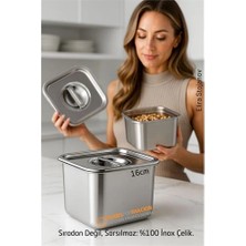 Bfs Premium Inox Saklama Kabı - Hava Sızdırmaz Mutfak Düzenleyici 16X12 cm 304 Paslanmaz Çelik