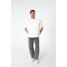 Saw Urbanity Tapestry Frame Oversize Tişört Erkek Ekru