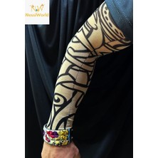 Bfs Giyilebilir Kol Dövmesi Çorap Dövme 3D Baskılı Kol Bacak Dövme 2 Adet Model 12