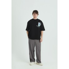 Saw Urbanity Van Gogh Irises Oversize Tişört Erkek Siyah