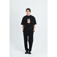 Saw Urbanity Sunflowers Oversize Tişört Erkek Siyah - Van Gogh Edition