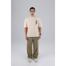 Saw Urbanity Mona Lisa Shooting Oversize Sweatshirt Erkek Stone