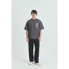 Saw Urbanity Mona Lisa Shooting Oversize Sweatshirt Erkek Füme
