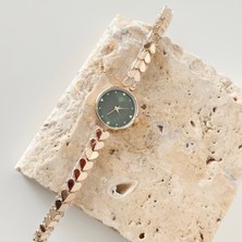 Vesce Atelier Kalp Kordon Gold Saat Yeşil