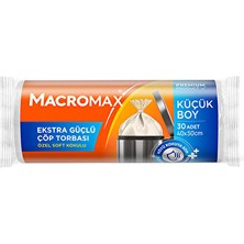 5 Adet Macromax Extra Güçlü Çöp Torbası Küçük Boy 30'lu