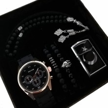 Erkek Kombin Saat Seti Çakmak Tespih Bileklik Sevgiliye Hediye Doğum Günü Hediyesi Erkeğe Hediye