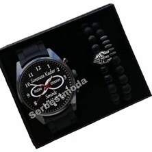 Erkek Saat Kombini Kişiye Özel Isimli Saat Babalar Günü Doğum Günü Hediyesi Sevgiliye Hediye Erkek Kol Saati Bileklik Seti