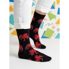 Baff Ahtapot Desenli Çorap