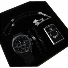 Sevgiliye Hediye Seti Erkek Kombin Saat Seti Çakmak Tespih Bileklik Sevgiliye Hediye Doğum Günü Hediyeleri