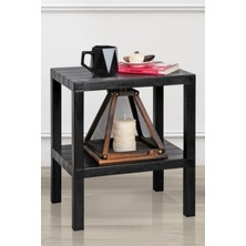 Çift Katlı Çok Amaçlı Plastik Balkon ve Bahçe Sehpası Siyah