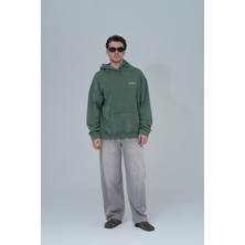 Saw Urbanity Washed Peace Oversize Sweatshirt Erkek Yeşil