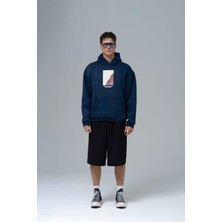 Saw Urbanity Not All Wounds Are Visible Oversize Sweatshirt Erkek Indigo