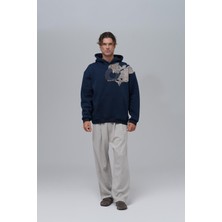 Saw Urbanity Realistic Oversize Sweatshirt Erkek Indigo