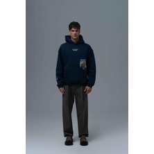 Saw Urbanity Paradise Within Oversize Sweatshirt Erkek Indigo