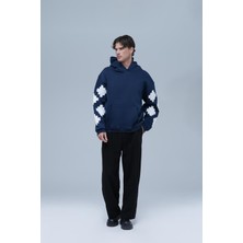Saw Urbanity Heritage Geometry Oversize Sweatshirt Erkek Indigo