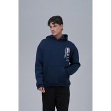 Saw Urbanity Mona Lisa Shooting Star Oversize Sweatshirt Erkek Indigo