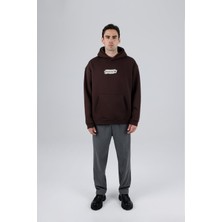 Saw Urbanity Blooming Canvas Oversize Sweatshirt Erkek Kahverengi