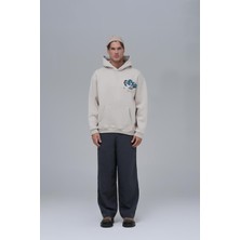 Saw Urbanity Mosaic Portrait Oversize Sweatshirt Erkek Stone